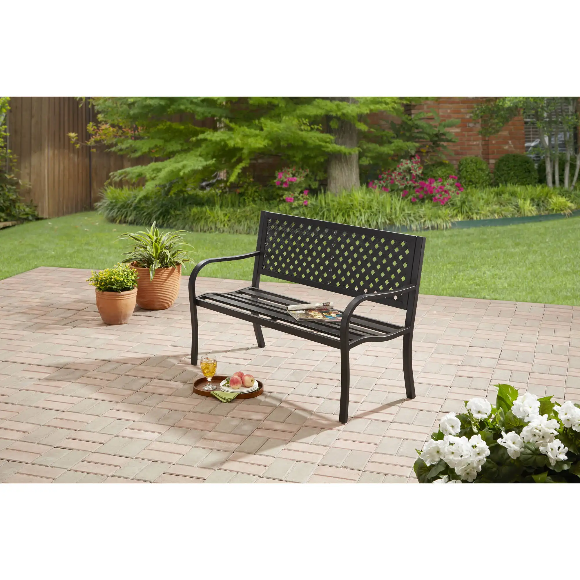 

Park chair outdoor bench garden bench double chair wrought iron balcony leisure backrest home outdoor row chair