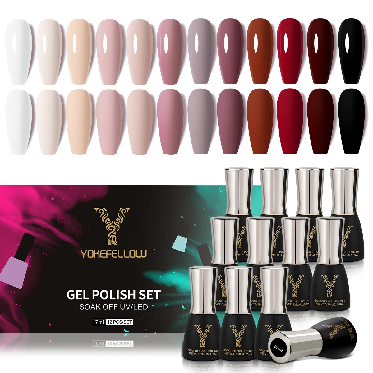 YOKE FELLOW Nail Gel Polish Set 12 Colors Popular Classic Color Brown Autumn Daily Nails Soak Off UV LED Varnish Nail Art DIY
YOKE FELLOW Nail Gel Polish Set 12 Colors Popular Classic Color Brown Autumn Daily Nails Soak Off UV LED Varnish Nail Art DIY