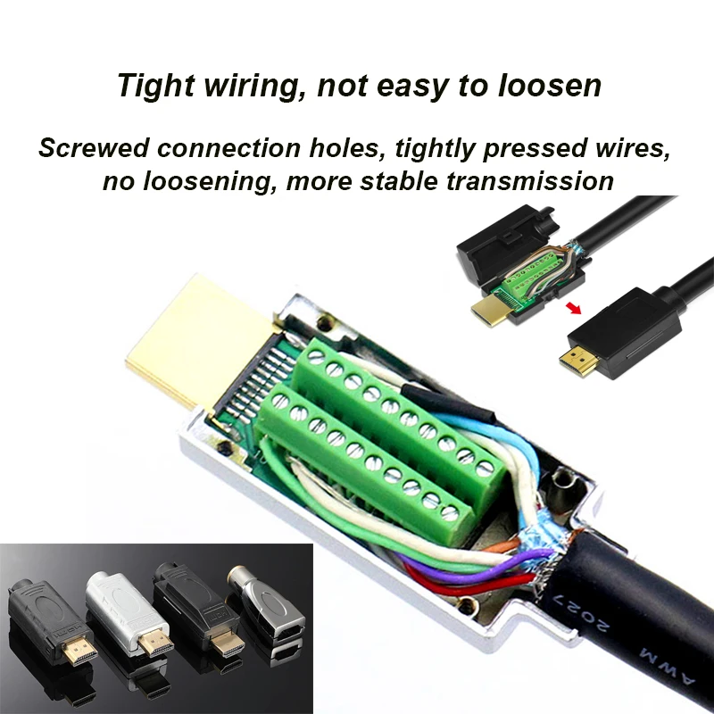 1 PCS HDMI 2.0 Solderless Male Head Plug Adapter Audio/Video HD Cable Connector HDMI Solderless Head 4K HD Cable Repair DIY Plug
1 PCS HDMI 2.0 Solderless Male Head Plug Adapter Audio/Video HD Cable Connector HDMI Solderless Head 4K HD Cable Repair DIY Plug
