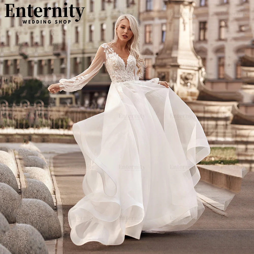 Vestidos De Novia 2022 Elegant Boho Wedding Dresses Puffy Long Sleeves V Neck Lace Appliques A Line Beach Bridal Gowns
Vestidos De Novia 2022 Elegant Boho Wedding Dresses Puffy Long Sleeves V Neck Lace Appliques A Line Beach Bridal Gowns