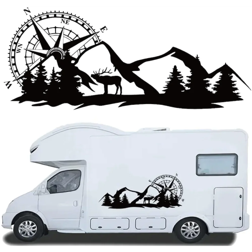 Compass Mountain Car Stickers Rv Travel Camping Personalized Caravan Window Decoration Sun Block Vinyl Decals
Compass Mountain Car Stickers Rv Travel Camping Personalized Caravan Window Decoration Sun Block Vinyl Decals