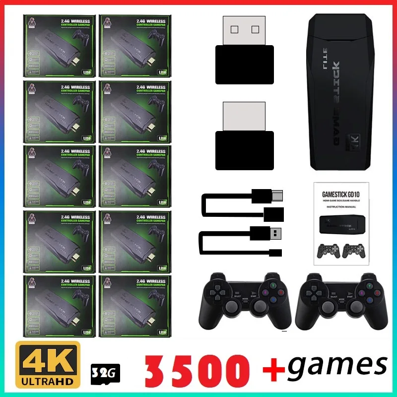 Video Game Stick 1-10pcs 4K 32G Built Retro Games Console Wireless Controller For PS1/FC/GBA 3500 Games
Video Game Stick 1-10pcs 4K 32G Built Retro Games Console Wireless Controller For PS1/FC/GBA 3500 Games