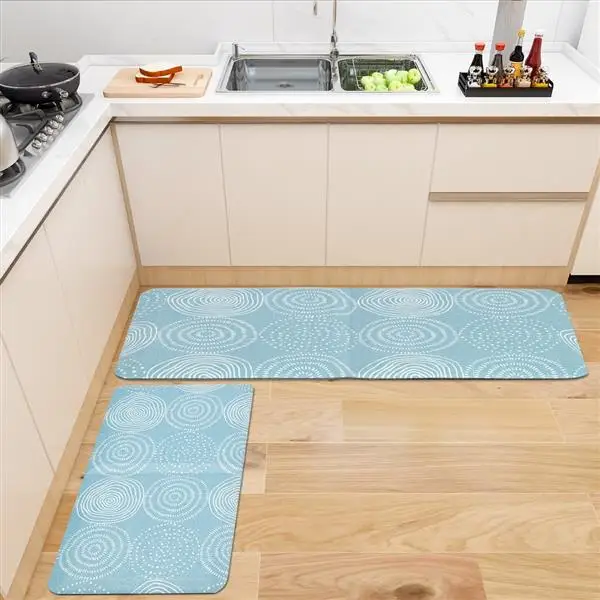 

20 "x 36" x 1.9cm Kitchen Mat Rectangular Fold in Half Striped Syan Perfect for Kitchen Bathroom Living Room Soft Absorbent