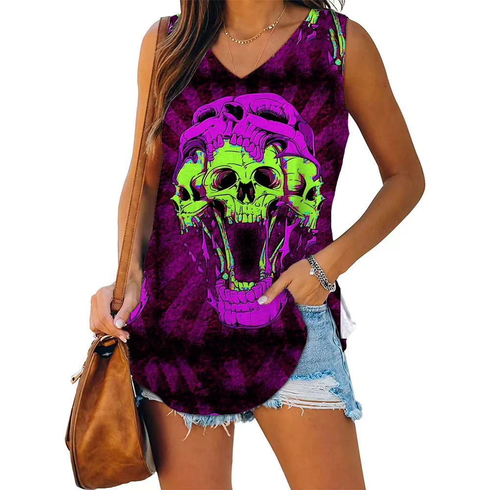 Ladies Casual Harajuku Fashion T-Shirt Funny Print Loose V-Neck Sling Sleeveless Stretch Summer New Ladies T-Shirt
Ladies Casual Harajuku Fashion T-Shirt Funny Print Loose V-Neck Sling Sleeveless Stretch Summer New Ladies T-Shirt