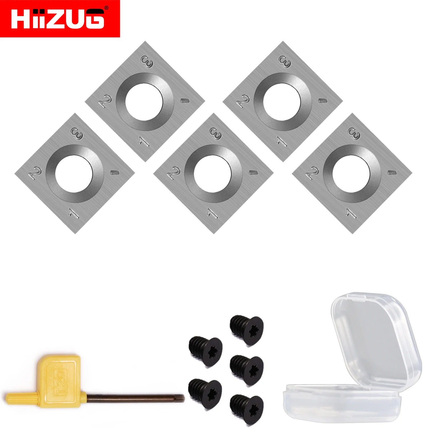 

14mm Square Carbide Inserts Cutters Blades Replacement Indexable for King Canada Spiral Head Planers Jointers 5pcs