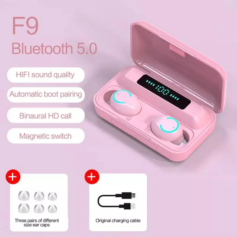 Kemier F9 Wireless Headphones Tws Bluetooth Earphones 9D Stereo Sports Wireless Earbuds 2000mAh Large Battery Capacity Headsets
Kemier F9 Wireless Headphones Tws Bluetooth Earphones 9D Stereo Sports Wireless Earbuds 2000mAh Large Battery Capacity Headsets