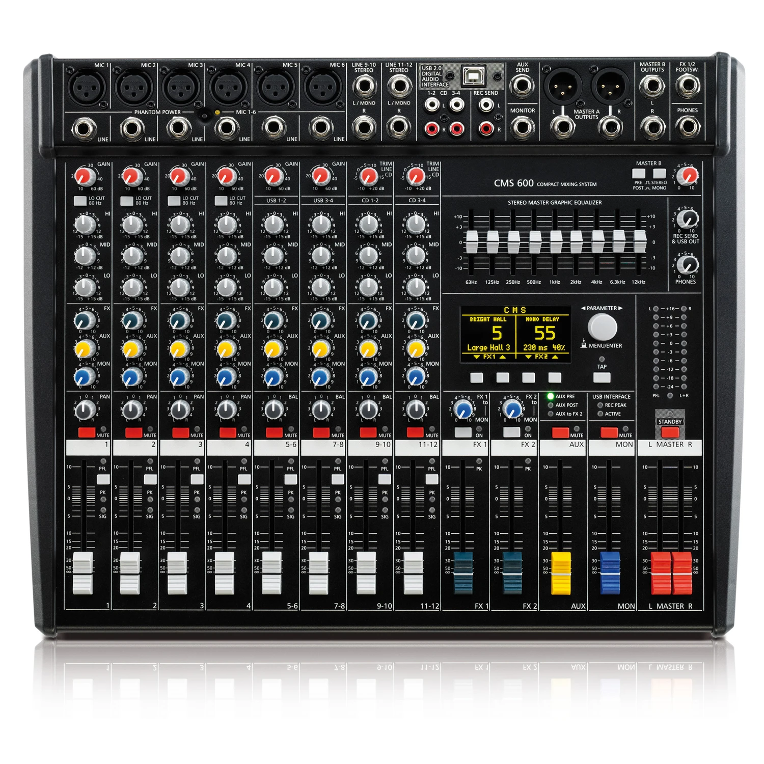 Original CMS600-3 48V Phantom Audio Mixer Console Professional 6 Channel Compact Mixing Desk System For Stage Church Studio
Original CMS600-3 48V Phantom Audio Mixer Console Professional 6 Channel Compact Mixing Desk System For Stage Church Studio