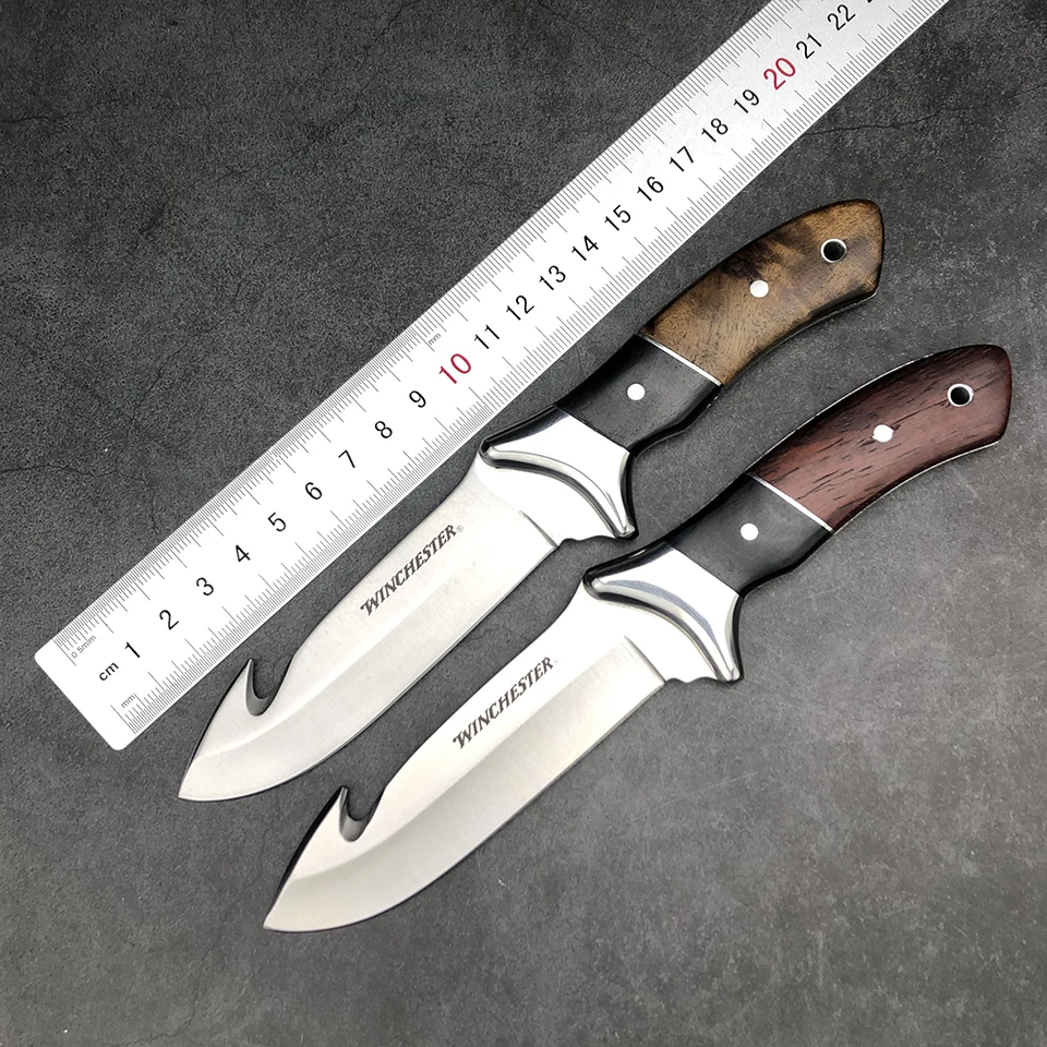 Winchester Burl And Pakka Wood Handled Gut Hook Skinning Fixed Blade Knife Nylon Sheath For Camping Survival Hunting EDC Tools
Winchester Burl And Pakka Wood Handled Gut Hook Skinning Fixed Blade Knife Nylon Sheath For Camping Survival Hunting EDC Tools