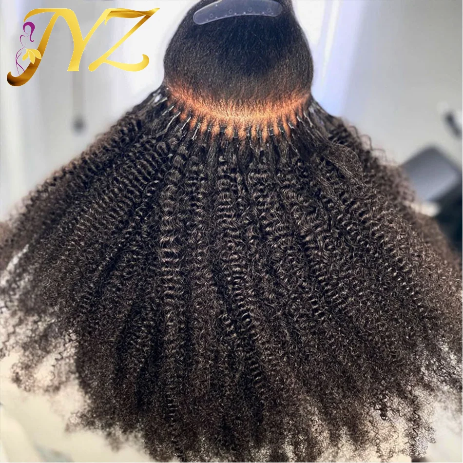 Afro Kinky Curly Human Hair 4B 4C I Tips Microlinks Brazilian Virgin Hair Extensions Hair Bulk Knots Black Color For Women JYZ
Afro Kinky Curly Human Hair 4B 4C I Tips Microlinks Brazilian Virgin Hair Extensions Hair Bulk Knots Black Color For Women JYZ