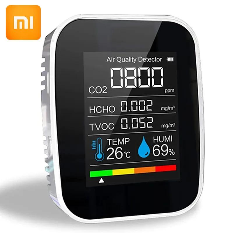 Xiaomi 5 in 1 CO2 Meter Digital Temperature Humidity Sensor Tester Air Quality Monitor Carbon Dioxide TVOC HCHO Detector
Xiaomi 5 in 1 CO2 Meter Digital Temperature Humidity Sensor Tester Air Quality Monitor Carbon Dioxide TVOC HCHO Detector