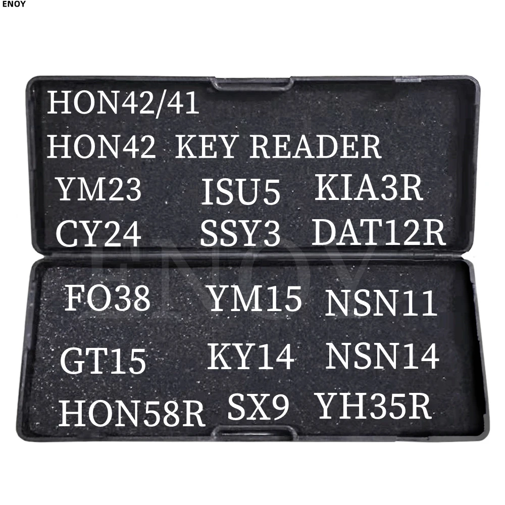 TOOLS Lishi 2 in 1 Tool HON42/41 HON41 YM23 CY24 FO38 GT15 HON58R SSY3 ISU5 YM15 KY14 SX9 KIA3R DAT12R NSN11 NSN14 YH35R HON70 
TOOLS Lishi 2 in 1 Tool HON42/41 HON41 YM23 CY24 FO38 GT15 HON58R SSY3 ISU5 YM15 KY14 SX9 KIA3R DAT12R NSN11 NSN14 YH35R HON70