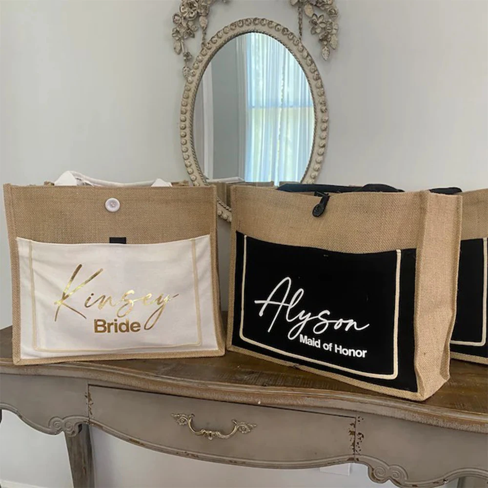 Personalized Name Reusable Shopping Bag Women Casual beach bag Custom Bridesmaid Gift Bag Holiday Gifts Wedding Printed Bag
Personalized Name Reusable Shopping Bag Women Casual beach bag Custom Bridesmaid Gift Bag Holiday Gifts Wedding Printed Bag
