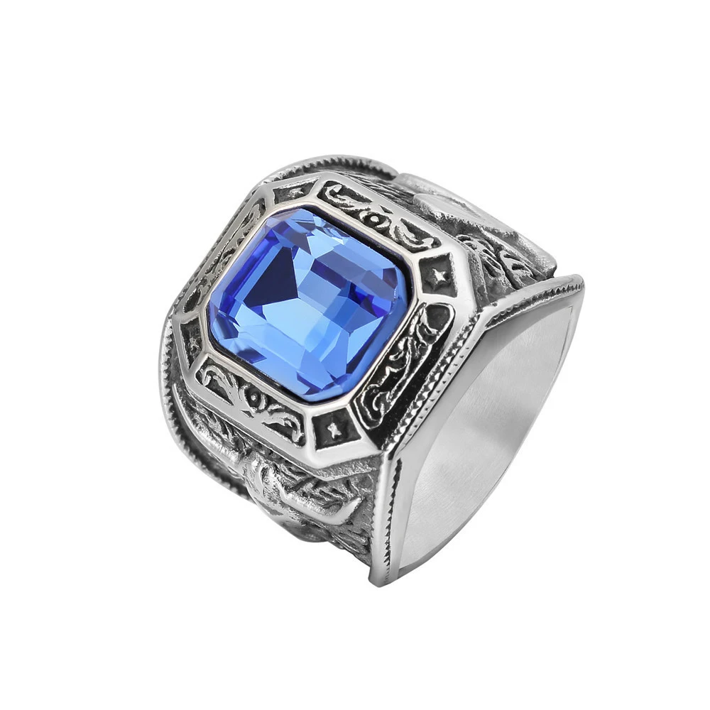 Wholesale Blue Color Crystal Signet Rings For Men's Women Wedding Band Cool Fashion Stainless Steel Waterproof Jewelry Bijoux
Wholesale Blue Color Crystal Signet Rings For Men's Women Wedding Band Cool Fashion Stainless Steel Waterproof Jewelry Bijoux