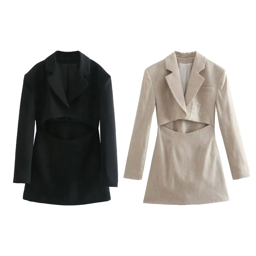 Zach AiIsa summer new women's clothing temperament fashion design sense lapel long-sleeved hollow blazer dress
Zach AiIsa summer new women's clothing temperament fashion design sense lapel long-sleeved hollow blazer dress