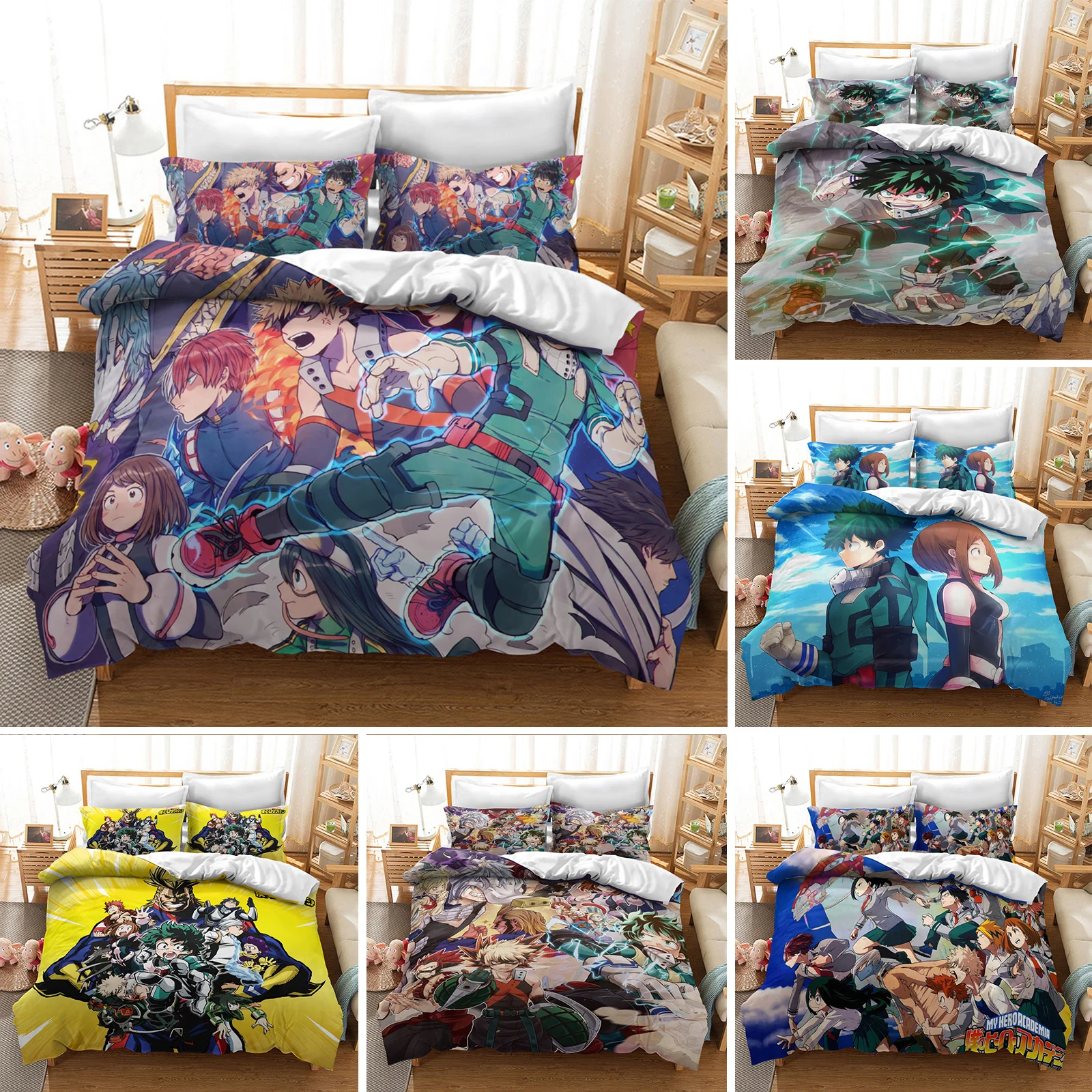 Anime My Hero Academia Character Printed Bedding Set For Boy Adults Kid Duvet Cover Bed Cover Single Queen King Double 3pcs Suit
Anime My Hero Academia Character Printed Bedding Set For Boy Adults Kid Duvet Cover Bed Cover Single Queen King Double 3pcs Suit