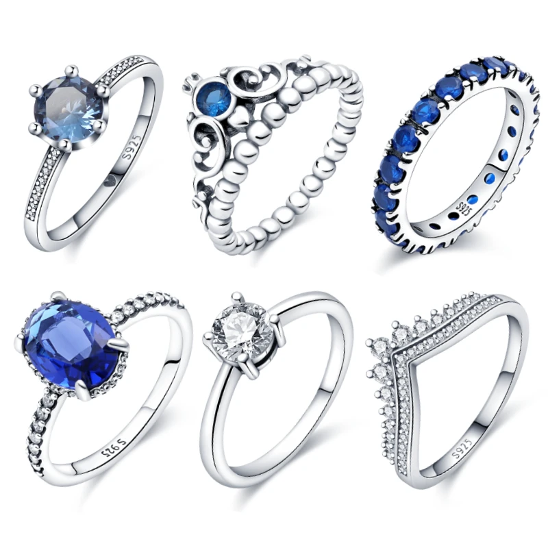 Blue Zircon Sparkle Crown Ring 2021 New Real Charms Plata De Ley 925 Rings For Women Making Jewelry Gift Fashion Jewelry Anel
Blue Zircon Sparkle Crown Ring 2021 New Real Charms Plata De Ley 925 Rings For Women Making Jewelry Gift Fashion Jewelry Anel