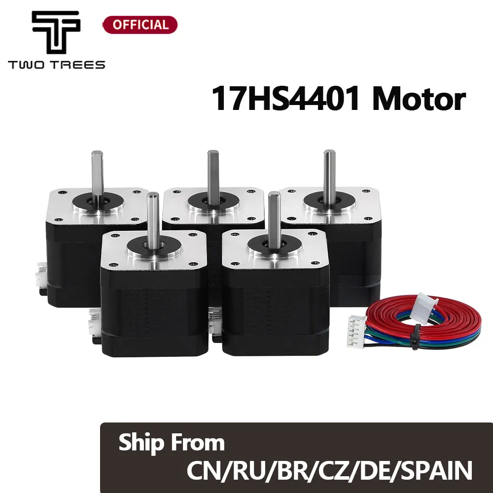 

Twotrees 5Pcs Nema17 Stepper Motor 17HS4401 1.8° 0.42N.m 1.5A 42BYGH 4 Lead for 3D Printer CNC Milling Machine Laser Engraver