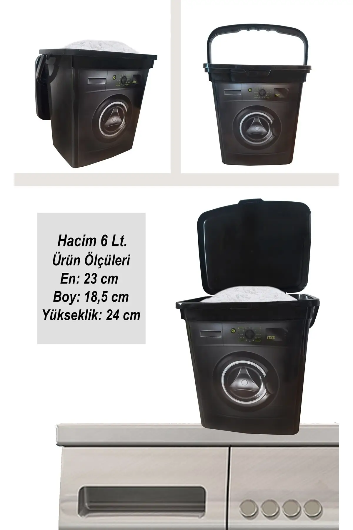 Modern Detergent Storage Containers - Leakproof, Hard Plastic, Stackable, 3.5L & 6L Sizes, oded for Laundry Organization IY1111
Modern Detergent Storage Containers - Leakproof, Hard Plastic, Stackable, 3.5L & 6L Sizes, oded for Laundry Organization IY1111