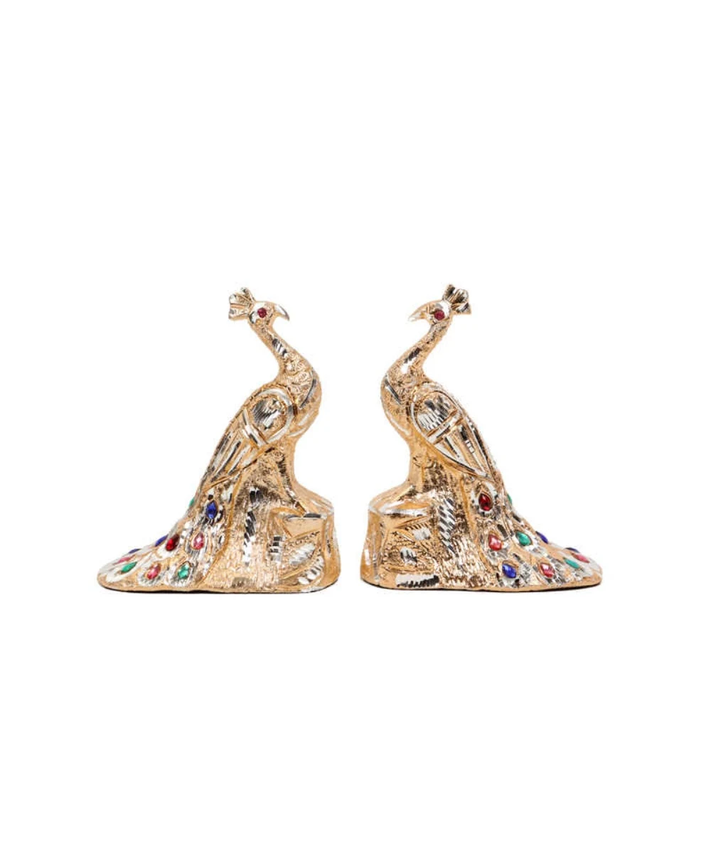Брелок павлин набор из 2 вышитых латунных миниатюрных подарочных украшений