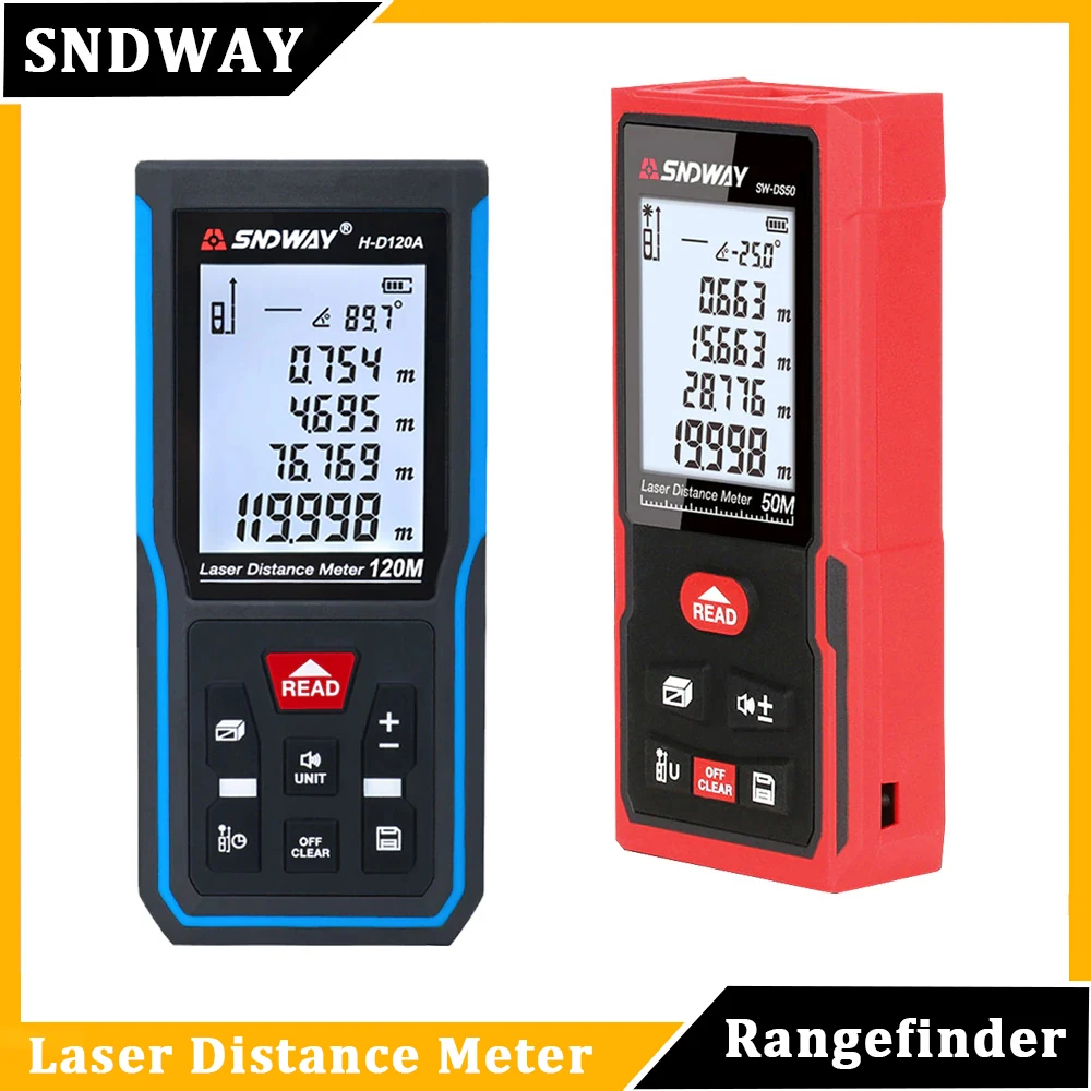 SNDWAY Laser Meter Measure Trena Digital Range Finder Long Distance Rangefinder Laser Tape Distance Meter
SNDWAY Laser Meter Measure Trena Digital Range Finder Long Distance Rangefinder Laser Tape Distance Meter