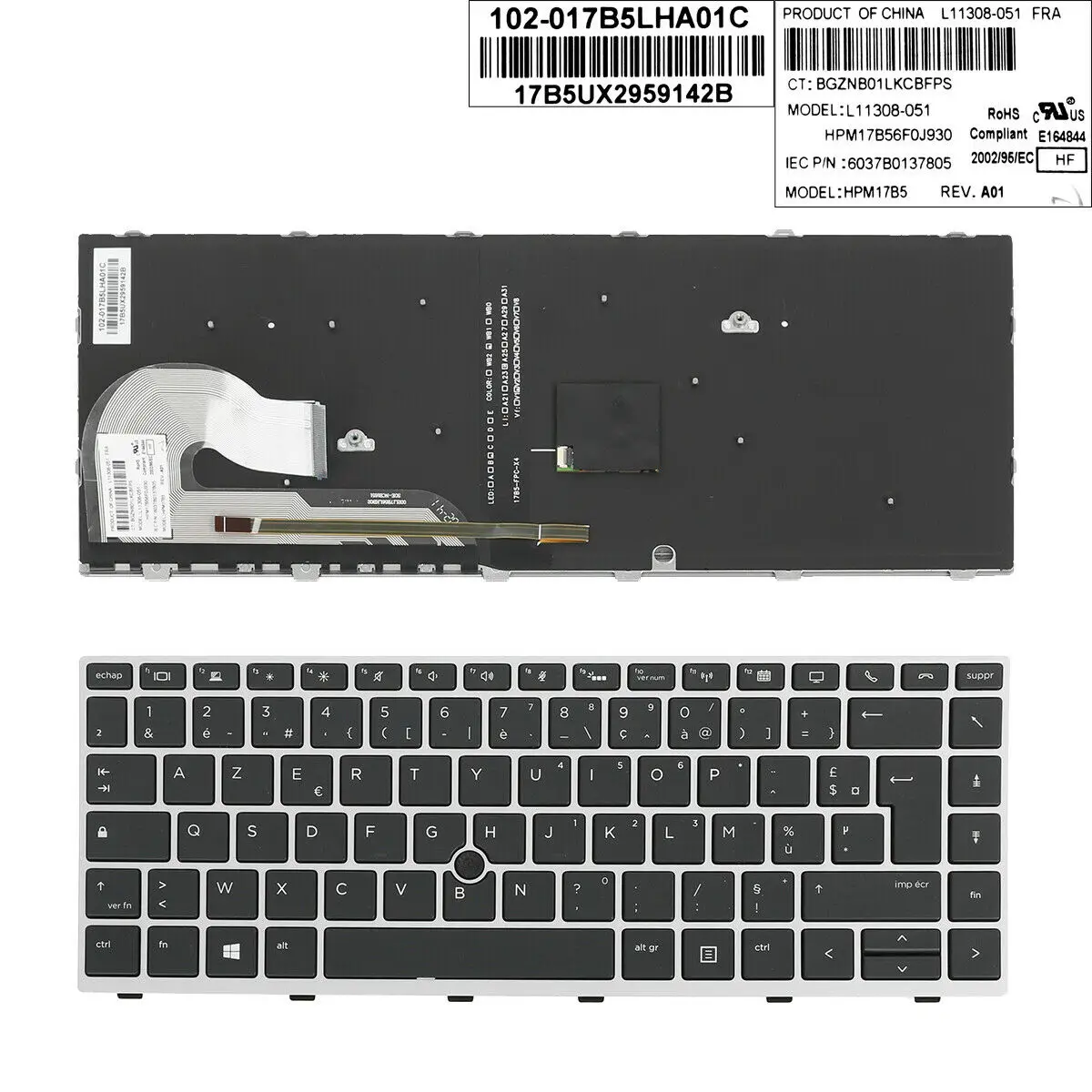 New French Layout Keyboard for HP EliteBook 840 G5 SILVER FRAME BLACK with point Backlit French
New French Layout Keyboard for HP EliteBook 840 G5 SILVER FRAME BLACK with point Backlit French