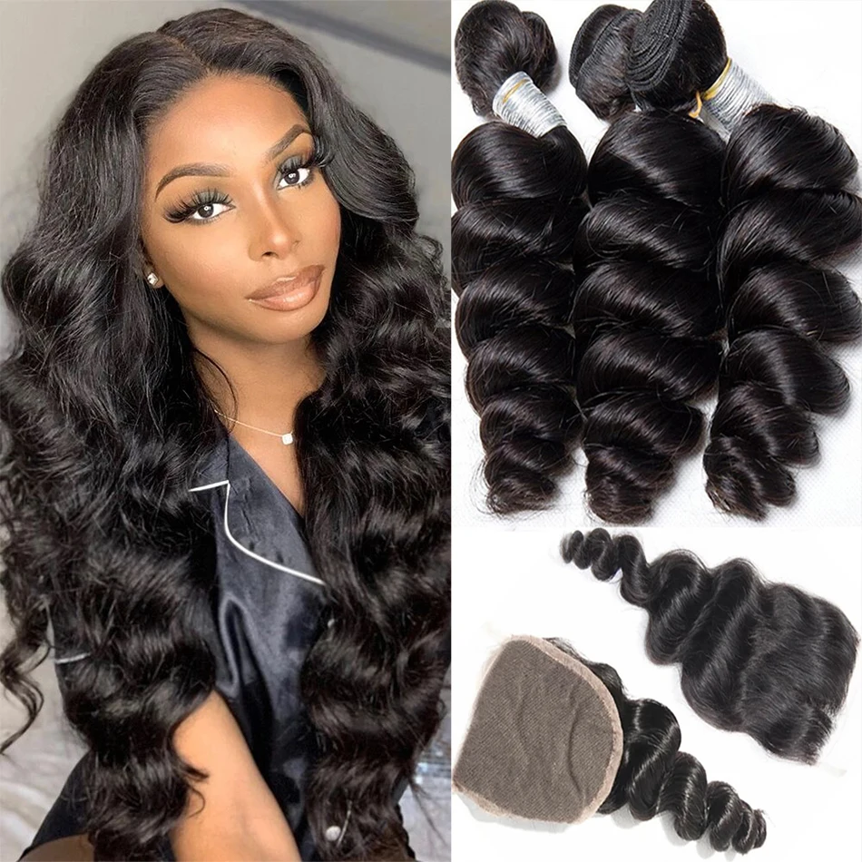 12A Loose Wave Bundles With Closure 4x4 Malaysian Loose Deep Wave Bundles With Top Lace Closure 100% Human Hair Weave Extensions
12A Loose Wave Bundles With Closure 4x4 Malaysian Loose Deep Wave Bundles With Top Lace Closure 100% Human Hair Weave Extensions