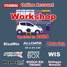 2024 Workshop Online Account for Alldata AutoData All Auto Data Elsa Win Service Box WIS FCA Haynes PRO Auto Repair Software