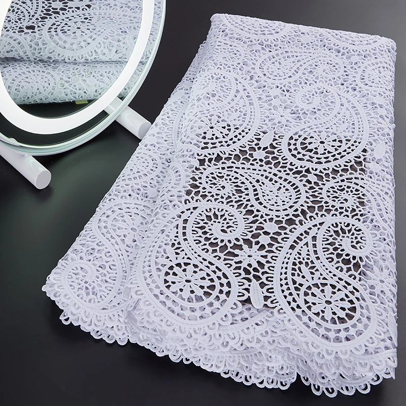 Latest Nigerian Guipure Laces 2022 High Quality Pure White Sequence Lace Fabric African Cord Material For Party Dress A3039 
Latest Nigerian Guipure Laces 2022 High Quality Pure White Sequence Lace Fabric African Cord Material For Party Dress A3039