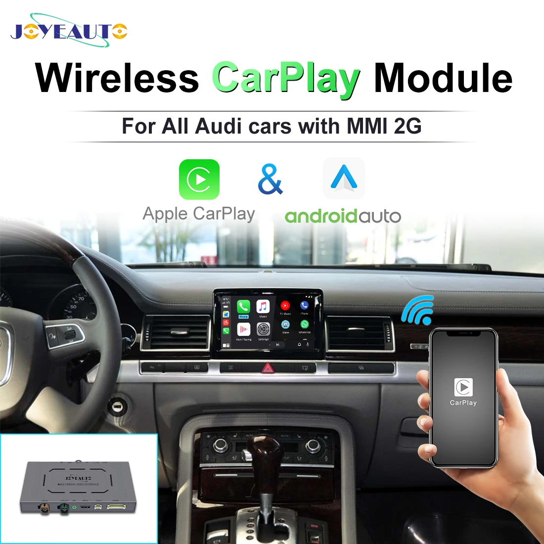 

Joyeauto Wireless Apple Carplay For Audi MMI 2G A4 A5 A6 2006-2009 Android Auto Carplay Module Decoder Box Netflix Speaker Radio
