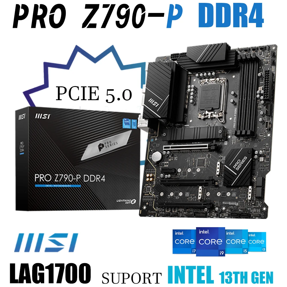 

MSI PRO Z790-P DDR4 LGA1700 Motherboard (OC)5333 Z790 Mainboard 128G Support Intel 12th 13th Gen RGB XMP Dual Channel ATX