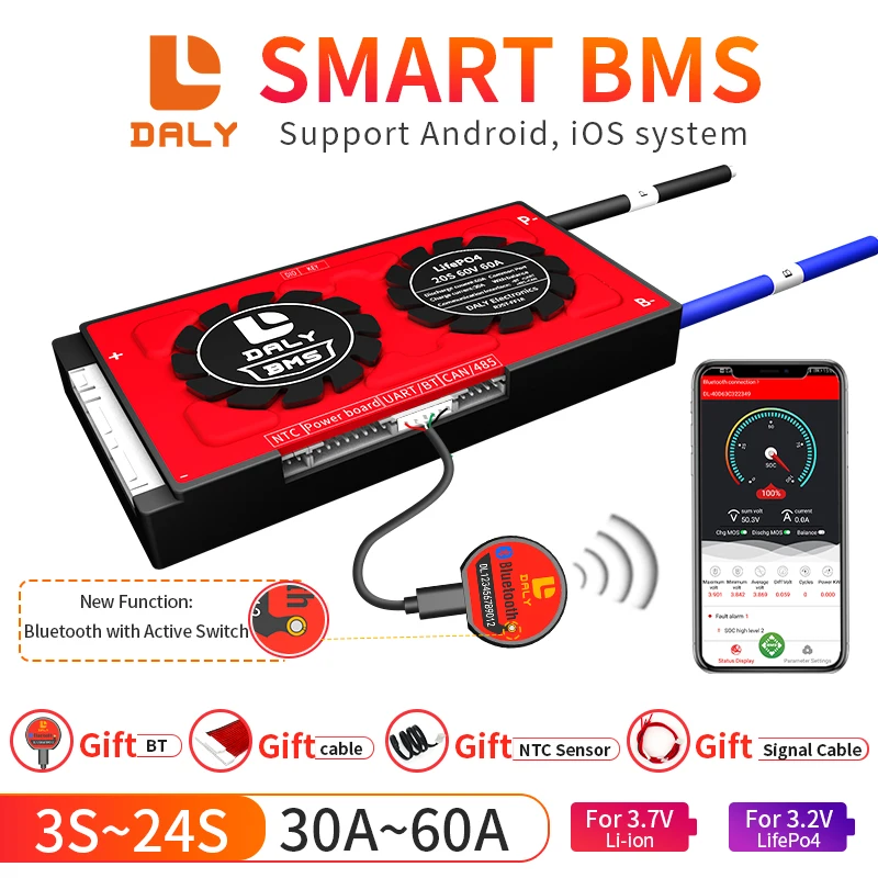 Daly lifepo4 bms 8S 18650 battery pack bms lifepo4 4s 12v 12s 16s 20s 24s 30a 40a 60a balance board for electric scooter bicycle
Daly lifepo4 bms 8S 18650 battery pack bms lifepo4 4s 12v 12s 16s 20s 24s 30a 40a 60a balance board for electric scooter bicycle