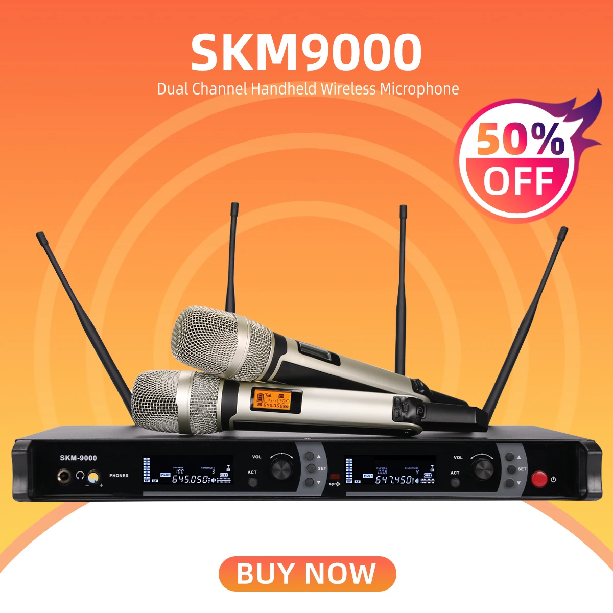 SKM9000 Dual Channel Handheld Wireless Microphone System SKM 9000 Mic for Stage Performance for Sennheiser
SKM9000 Dual Channel Handheld Wireless Microphone System SKM 9000 Mic for Stage Performance for Sennheiser