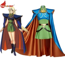 Record of Lodoss War Anime Deedlit Cosplay Costume Womens Dress Party Activity Skirt Cloak Suit with Belt