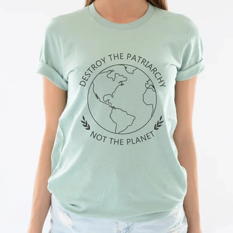 Destroy The Patriarchy Not The Planet Letter Print Shirt Summer Fashion Women's T-Shirt Feminist Gift Earth Day Tops Tees Grunge
Destroy The Patriarchy Not The Planet Letter Print Shirt Summer Fashion Women's T-Shirt Feminist Gift Earth Day Tops Tees Grunge