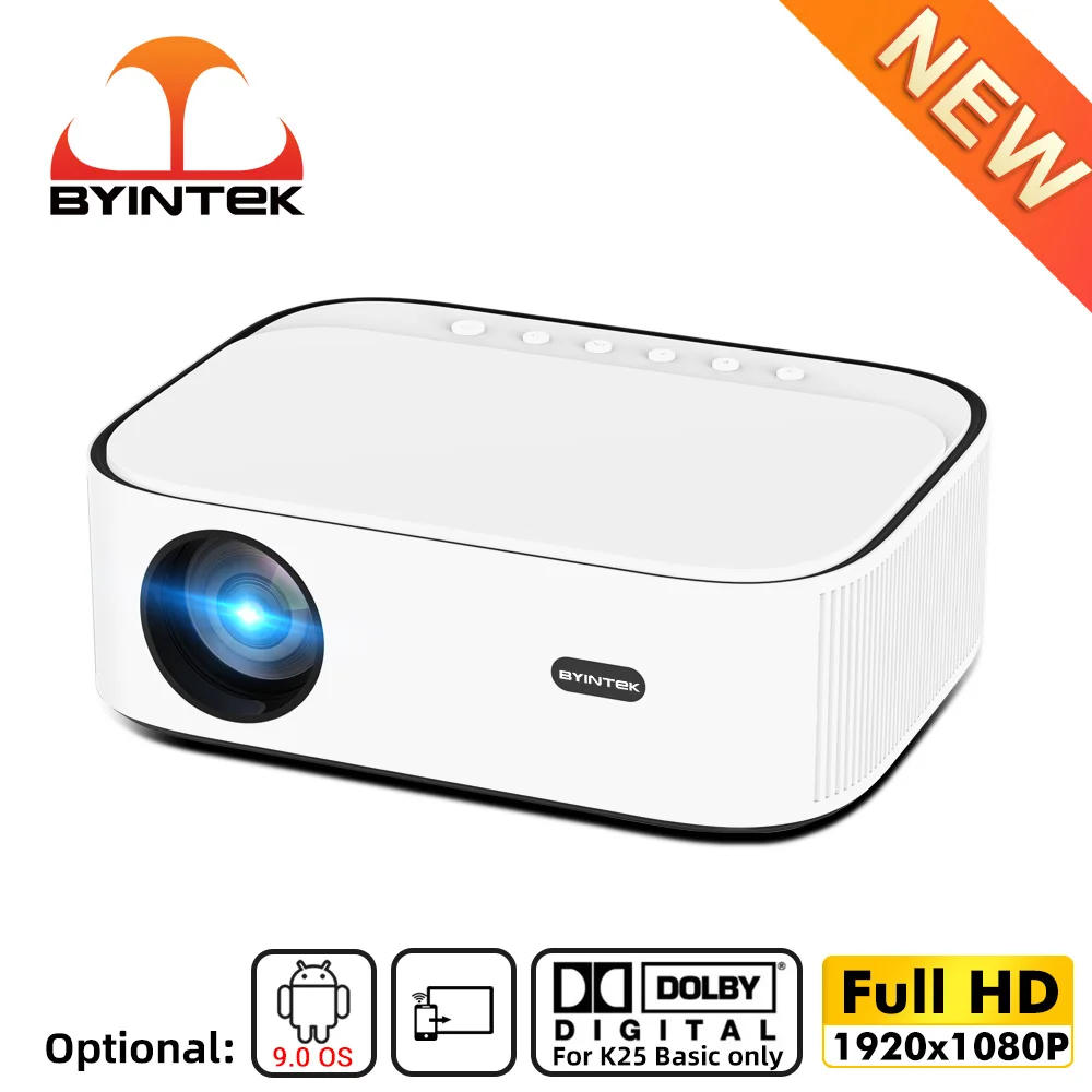 BYINTEK K45 LCD 1080p Full HD 4K Smart Android 9.0 Wifi LED Video Home Theater Cinema 1080P Projector for Smartphone
BYINTEK K45 LCD 1080p Full HD 4K Smart Android 9.0 Wifi LED Video Home Theater Cinema 1080P Projector for Smartphone