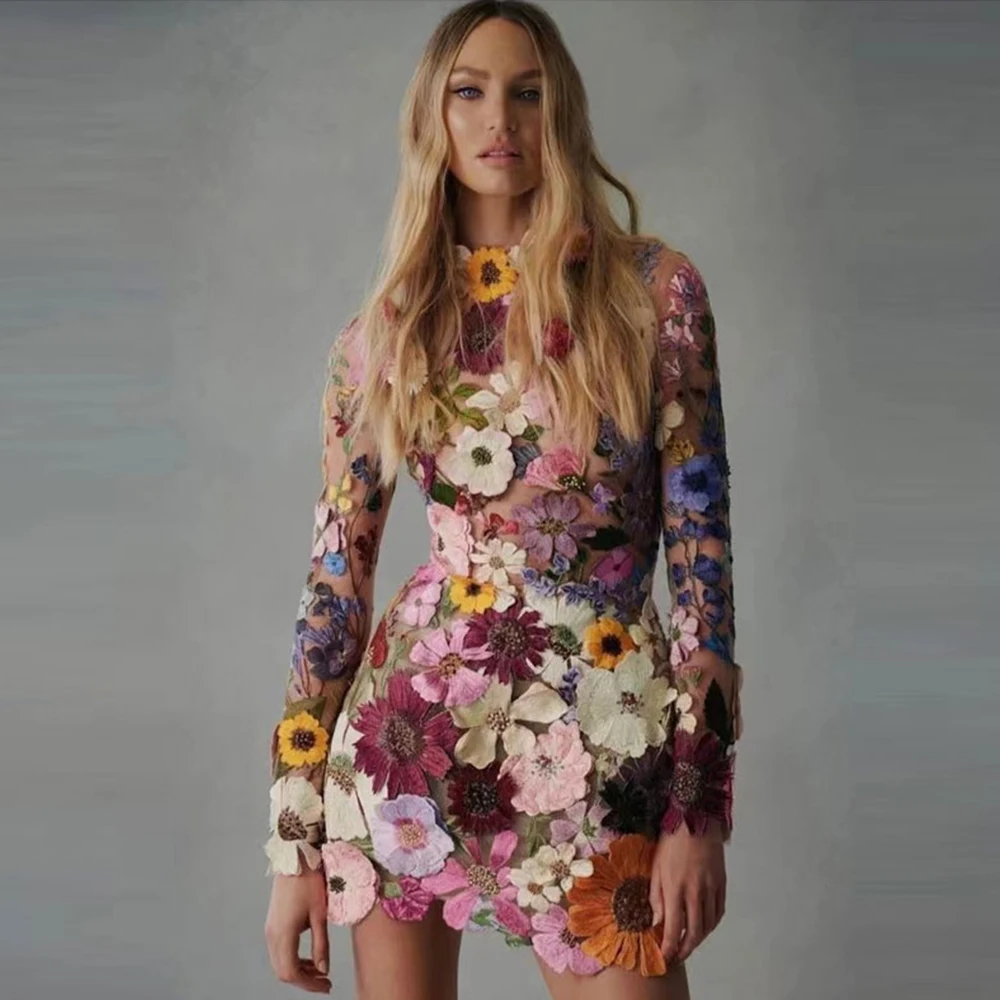 Charming Mini Cocktail Dress Chic High Neck Long Sleeve Open Back Flowers Custom Made Women Party Banquet Zipper Short Gowns
Charming Mini Cocktail Dress Chic High Neck Long Sleeve Open Back Flowers Custom Made Women Party Banquet Zipper Short Gowns