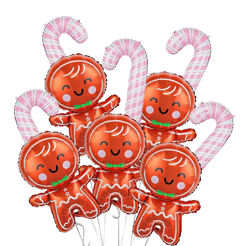 

5 шт. рождественские воздушные шары, украшения, имбирный шарик, розовый шарик из фольги в виде тростника, зимние праздничные шары на день рождения, праздник для будущей мамы
