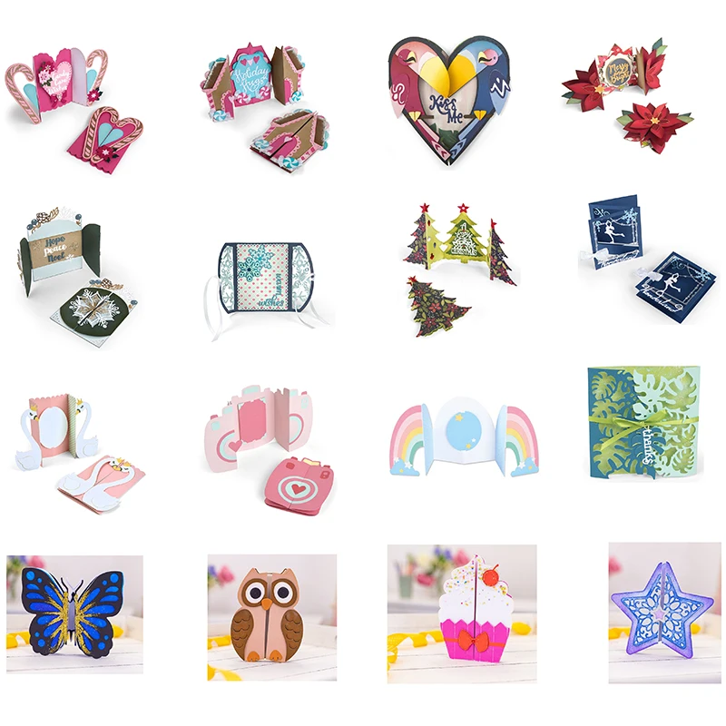 New Arrival Christmas Tree Metal Cutting Dies for Folding Greeting Card Making Stencils Big Heart Rainbow Flower Gatefold
New Arrival Christmas Tree Metal Cutting Dies for Folding Greeting Card Making Stencils Big Heart Rainbow Flower Gatefold