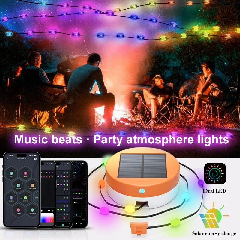 Solar Camping String Lights Storage Box Rechargeable App Control For Outdoor Camping Travel Music Festival Lighting
Solar Camping String Lights Storage Box Rechargeable App Control For Outdoor Camping Travel Music Festival Lighting