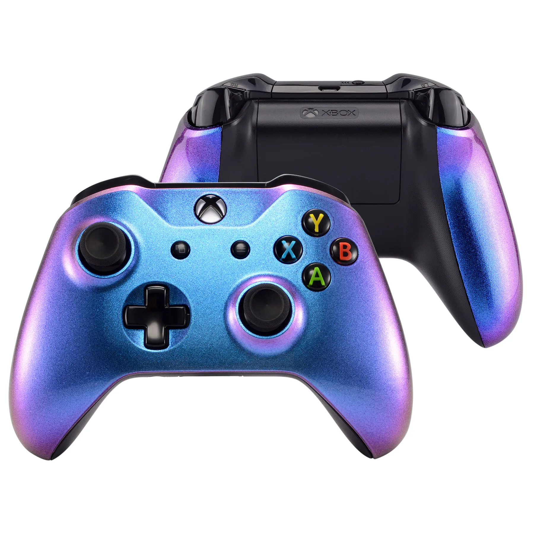 eXtremeRate Chameleon Purple Blue Front Housing Faceplate with Side Rails Back Panel for Xbox One X / S Controller
eXtremeRate Chameleon Purple Blue Front Housing Faceplate with Side Rails Back Panel for Xbox One X / S Controller