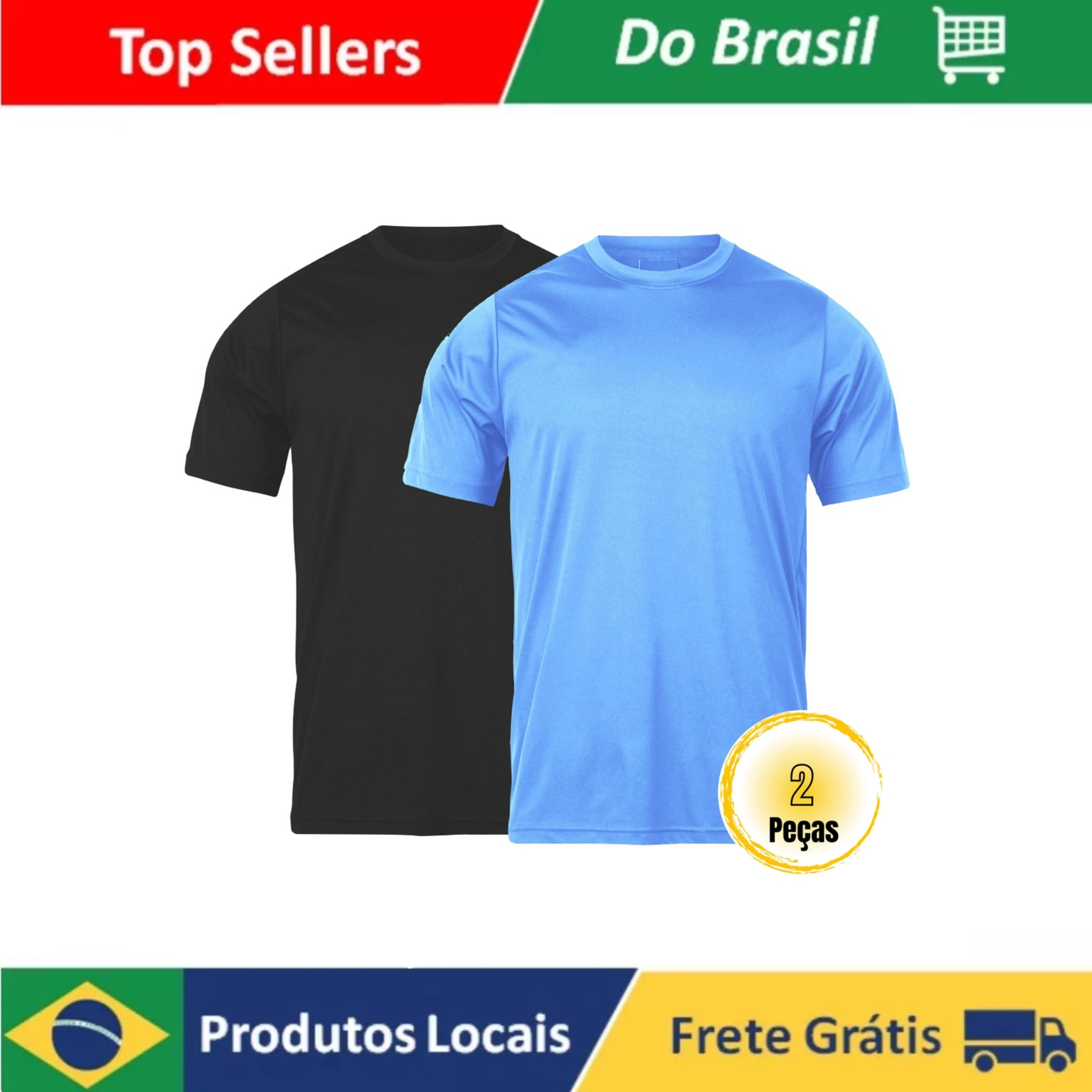 

Kit 2 T-Shirts Running Dry Tech Fabric Furadinho Various Colors For Workout