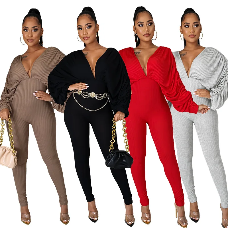 Hot Sale Doll Sleeve Women's Autumn New Long-sleeved Sexy Deep V-neck Solid Color Slim Fit High Waist Bodysuit Wholesale
Hot Sale Doll Sleeve Women's Autumn New Long-sleeved Sexy Deep V-neck Solid Color Slim Fit High Waist Bodysuit Wholesale