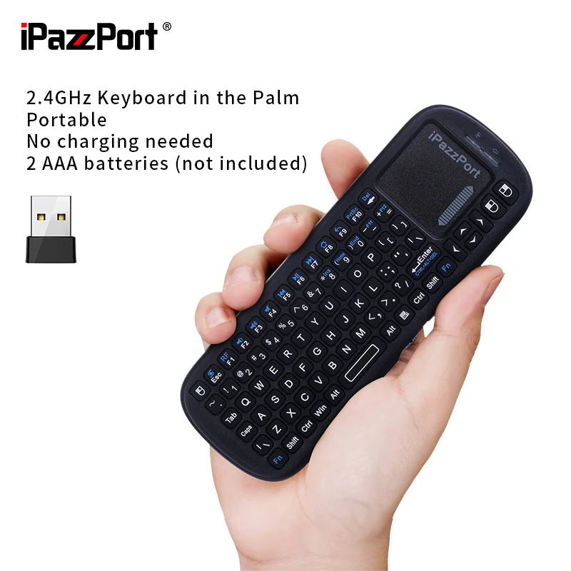 

iPazzPort 2.4G Mini Wireless Keyboard with Touchpad Mouse Backlight Portable for/tablet/laptop/notebook/ Android TV Box/PC