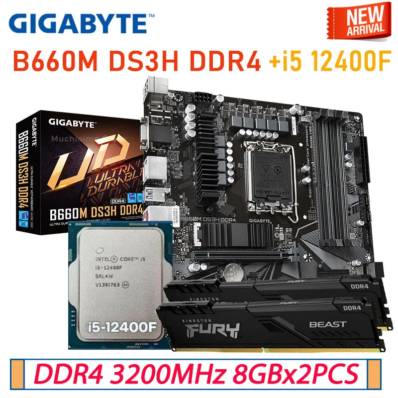 Gigabyte B660MDS3H DDR4 USB SATA LGA 1700 Motherboard Combo With Processor Intel Core i5 12400F CPU Kingston 3200MHz 16GB Memory
Gigabyte B660MDS3H DDR4 USB SATA LGA 1700 Motherboard Combo With Processor Intel Core i5 12400F CPU Kingston 3200MHz 16GB Memory