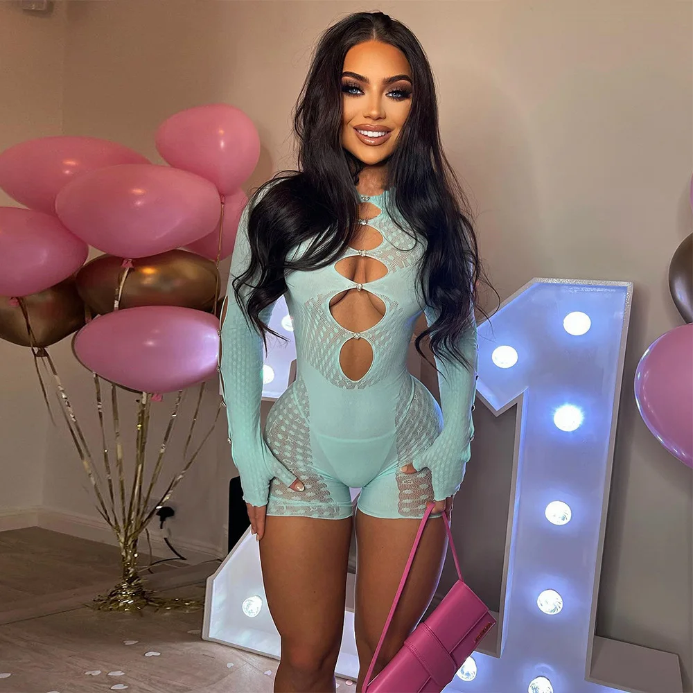 Hollow Out Rompers Mesh Patchwork O Neck Long Sleeve Dots Elegant Sexy Fashion Club Wear Women Ladies
Hollow Out Rompers Mesh Patchwork O Neck Long Sleeve Dots Elegant Sexy Fashion Club Wear Women Ladies