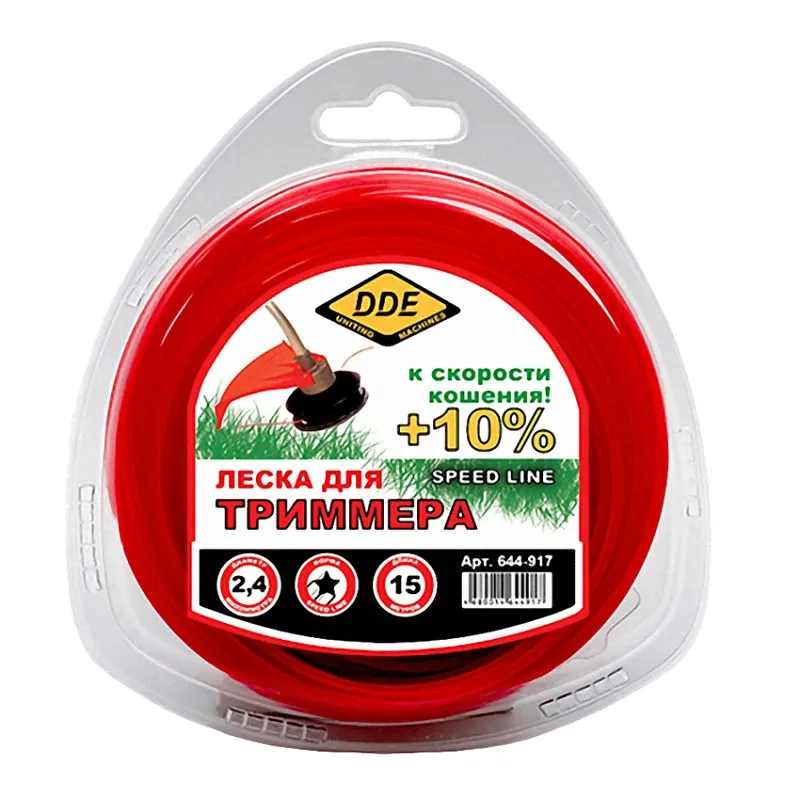 Леска для триммера DDE Speed Line 2.4mm x 15m Red 644-917