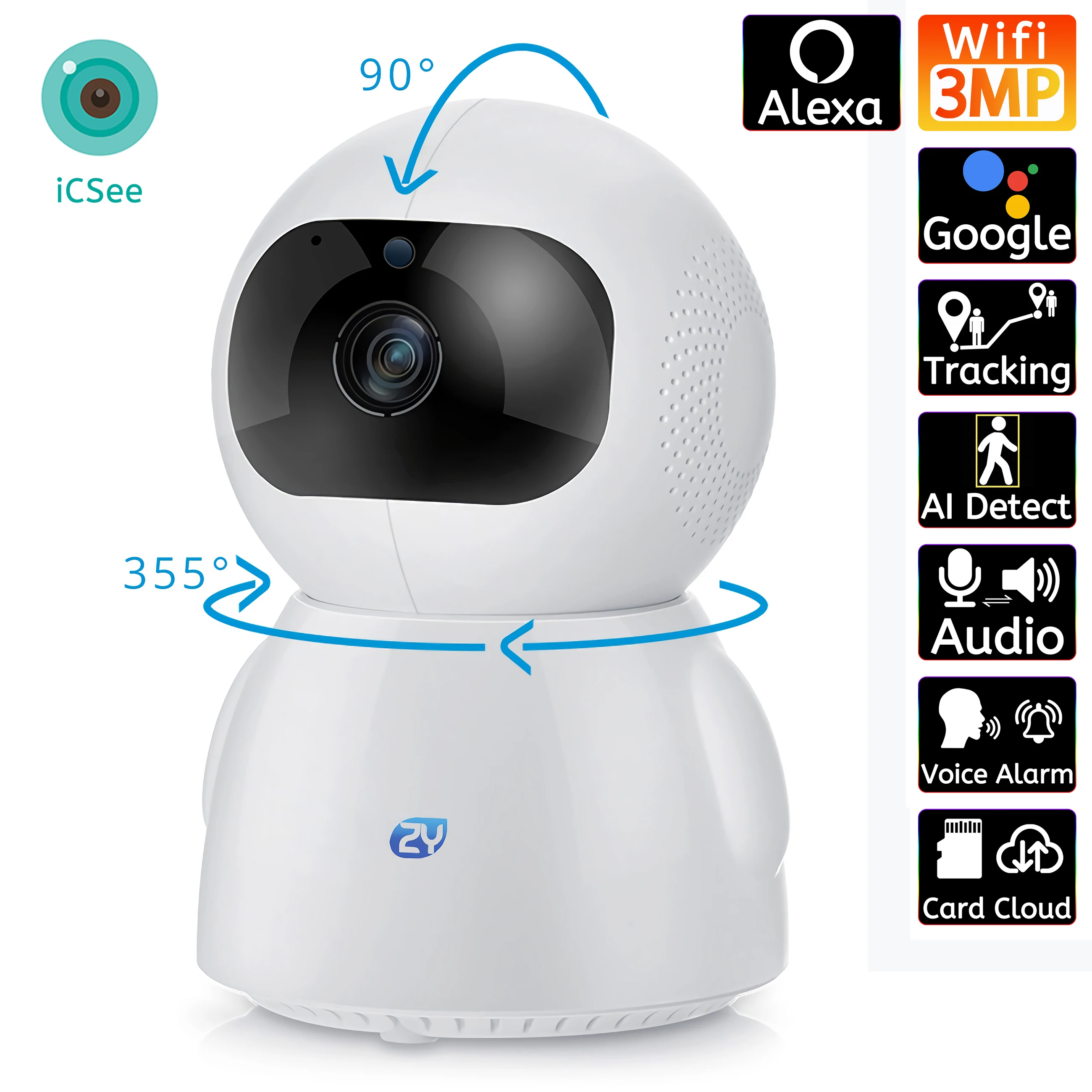 3MP WiFi IP Camera Works with Alexa Indoor Wireless Home Security Baby Monitor Auto Tracking Audio Video Surveillance Cameras
3MP WiFi IP Camera Works with Alexa Indoor Wireless Home Security Baby Monitor Auto Tracking Audio Video Surveillance Cameras