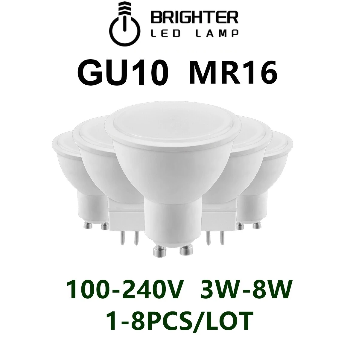 

1-8PCS LED spotlight GU10 MR16 100-240V 3W-8W warm white light replacement 50W 100W halogen lamp is suitable for kitchen