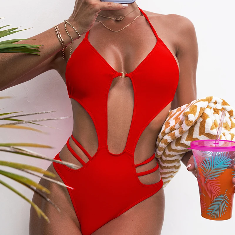 Sexy Halter Strappy Scrunch Butt Monokini One Piece Swimsuit Women Swimwear Female High Cut Bather Bathing Suit Swim Lady
Sexy Halter Strappy Scrunch Butt Monokini One Piece Swimsuit Women Swimwear Female High Cut Bather Bathing Suit Swim Lady