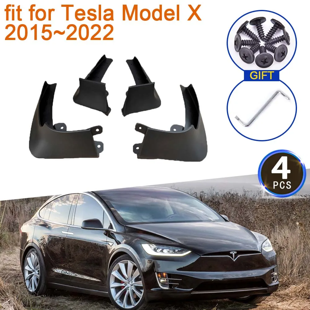 Mudguards for Tesla Model X 2015~2022 Accessories 2016 2017 2018 2019 MudFlap Anti-splash Guard Fender Flare Front Rear Wheel 4x 
Mudguards for Tesla Model X 2015~2022 Accessories 2016 2017 2018 2019 MudFlap Anti-splash Guard Fender Flare Front Rear Wheel 4x